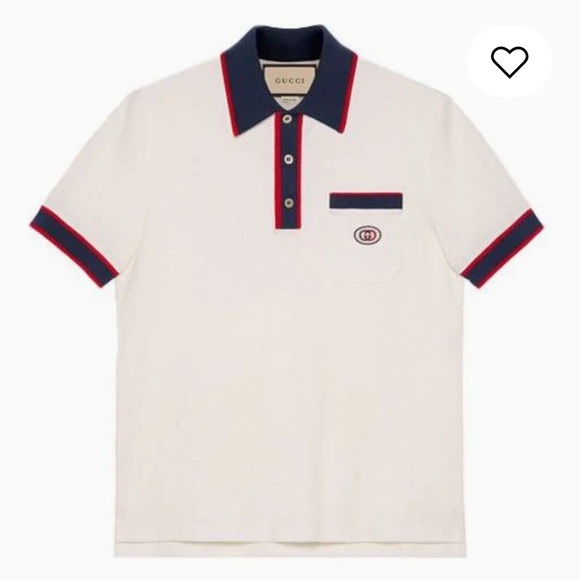 GUCCI COTTON INTERLOCKING GG PIQUET POLO - Picture 1 of 6